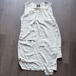 Muse Ivory Asymmetrical Sleeveless Dress